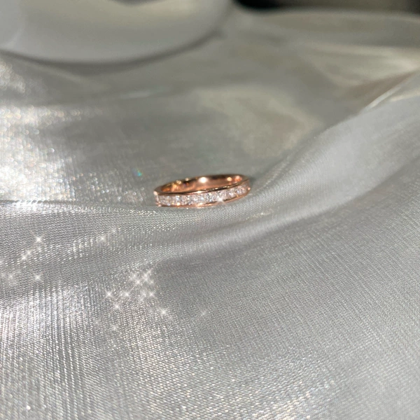Golden ring with stone with zircon, JZ0780, pink gold
