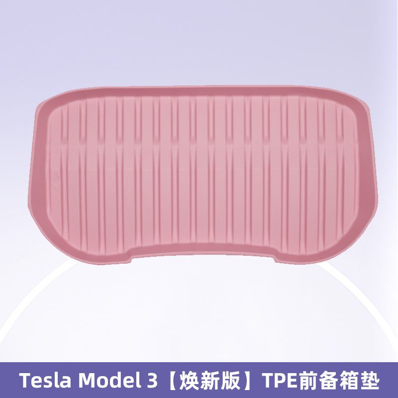 Para Tesla 2025 Modelo Y / 3 Nuevo 3D todo el tiempo TPE rosa almohadilla de pie cojín trasero