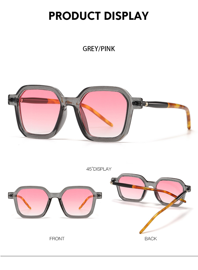 80g Weight Full Frame Glasses Structure Sunglasses Classification Ac Lens Material Square Glasses Style Daily Occasion Color Block Pattern Women'S Gender Patchwork Design Fashion Style Black Color Fashion Color Block Ac Square Patchwork Full Frame Optical Glasses 5