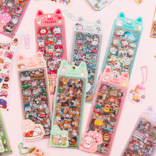 Pet Planet series cartoon transparent waterproof pvc stickers diy Journal Notebook decorative material stationery stickers