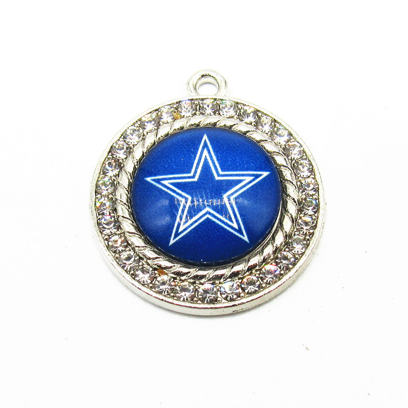 European and American Popular Diamond Pendant Nfl Charms Football Team Hand Necklace Small Pendant DIY Jewelry Accessories