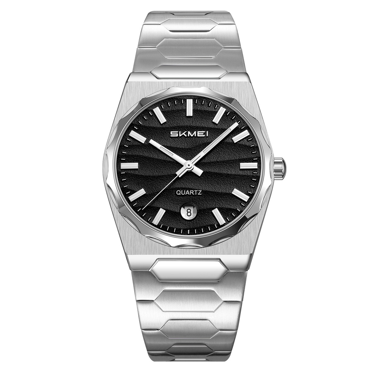 Momento de relojes de pulsera de hombre transfronterizos de acero calendario relojes de cuarzo impermeables nocturnos relojes de pulsera comercio exterior regalos al por mayor personalizados