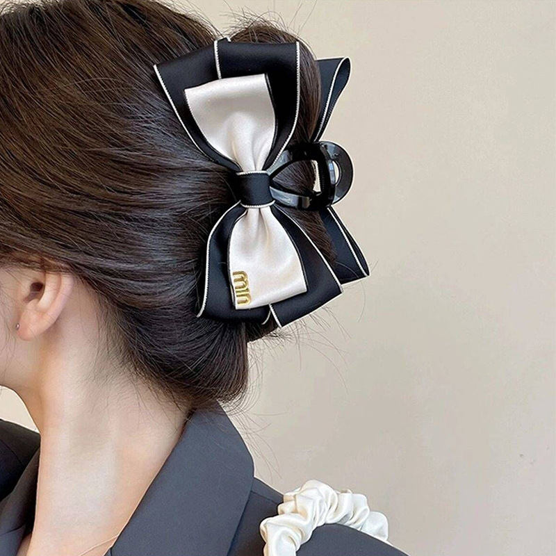 Net red style hair clip female back head bow updo hair clip shark clip hair accessories clip 2023 New ins