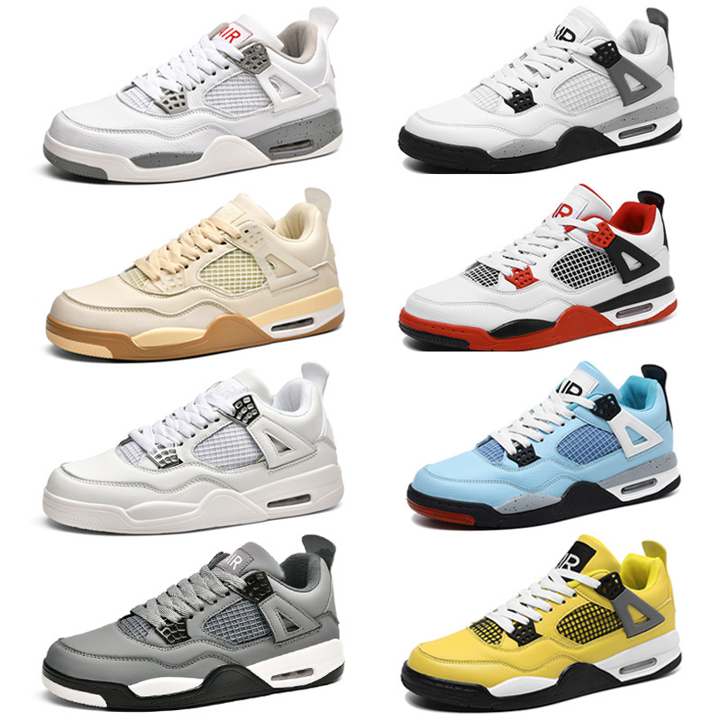 AJ4 basketball shoes black cat male big Paris black red electric mother yellow white cement black laser White Cat Joe 4 female sneaker
