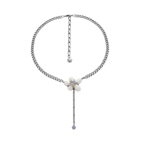 Original French Cream Resin Flower Necklace for Women, Light Luxury, Niche Clavicle Chain, Elegant and Versatile, Sweet Decor, Wholesale