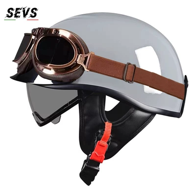 helmet, Japanese-style scoop helmet, Motosiklet kaskı (dəbilqə) - cement-gray-tea-mirror-copper-tea-mirror-m