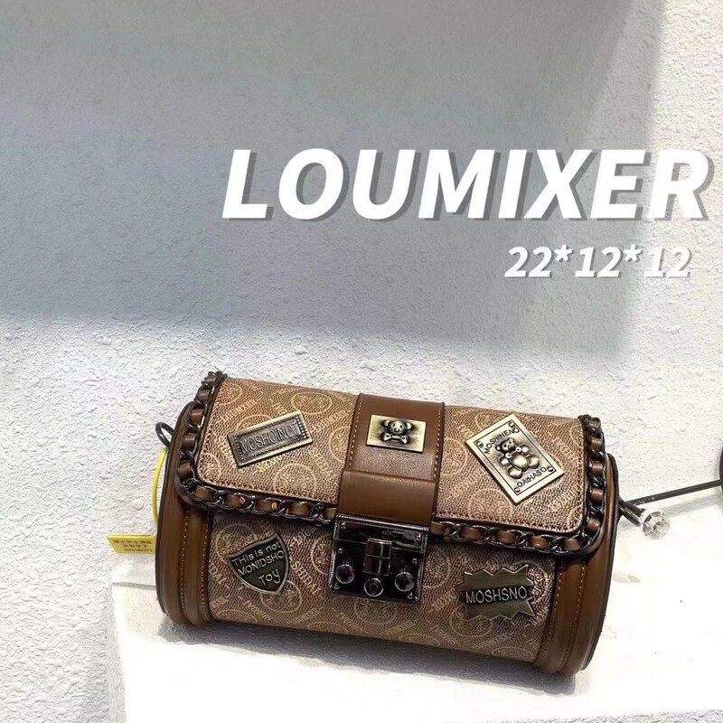 Source Factory Louis Mihill 2022 New Fashion Casual Easiest for Match Cylinder Badge Chain Heavy Industry Women's Bag Source Factory Louis Mihill 2022 New Fashion Casual Easiest for Match Cylinder Badge Chain Heavy Industry Women's Bag
