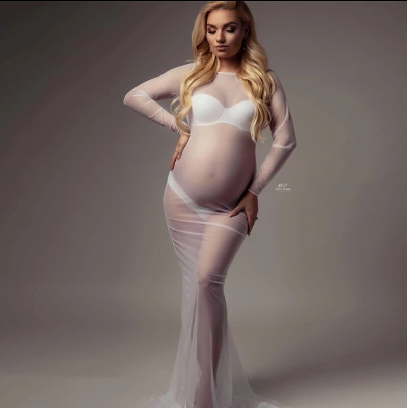 23 Cross-Fashion Maternity Photo Dress Photo Studio Photo Soft Net Tight Fairy Pregnant Mommy Photo Dress