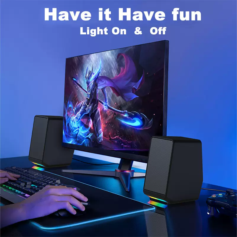 V5新款台式音响笔记本电脑桌面家用音箱低音炮有线外放喇叭小型