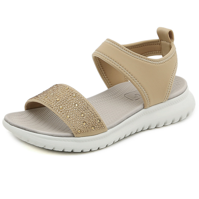 H1109-A3 2024 verano nuevas sandalias simples de las mujeres deportes ligeros estilo rhinestone sandalias de las mujeres entrega de una sola pieza