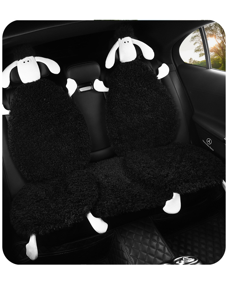 Factory Direct Sales Winter Plush Three-Piece Set Five-Seat Warm and Comfortable Plush Butt Cushion Single-Seat Winter Universal Seat Cushion