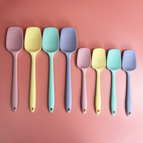Silicone spatula, square head spatula, butter spreader, cake cream mixer, salad T-spatula, large and small sizes, one-piece, food grade