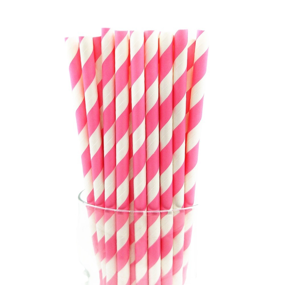 Jugo desechable bebida fría arte mezclado lindo creativo bebida de papel color de paja larga (25 piezas)