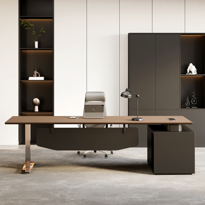 Intelligent Electric Height-Adjustable Executive Desk, Italian-Style Manager's Desk, Large Executive Desk, Manager's Desk, President's Office Desk and Chair Set Intelligent Electric Height-Adjustable Executive Desk, Italian-Style Manager's Desk, Large Executive Desk, Manager's Desk, President's Office Desk and Chair Set