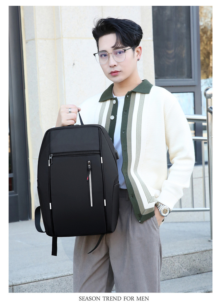 Men's Polyester Solid Color Fashion Square Zipper Functional Backpack display picture 1