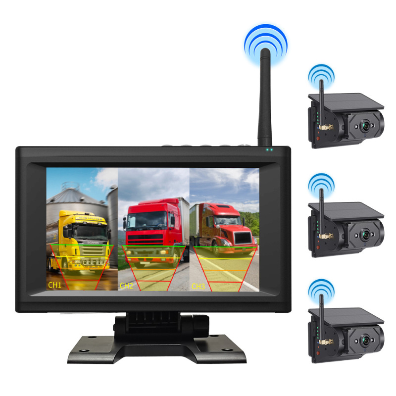 7inch 車ワイヤレス磁気ソーラー HD カメラ乗用車とトラックのドライブレコーダー反転画像卸売|undefined