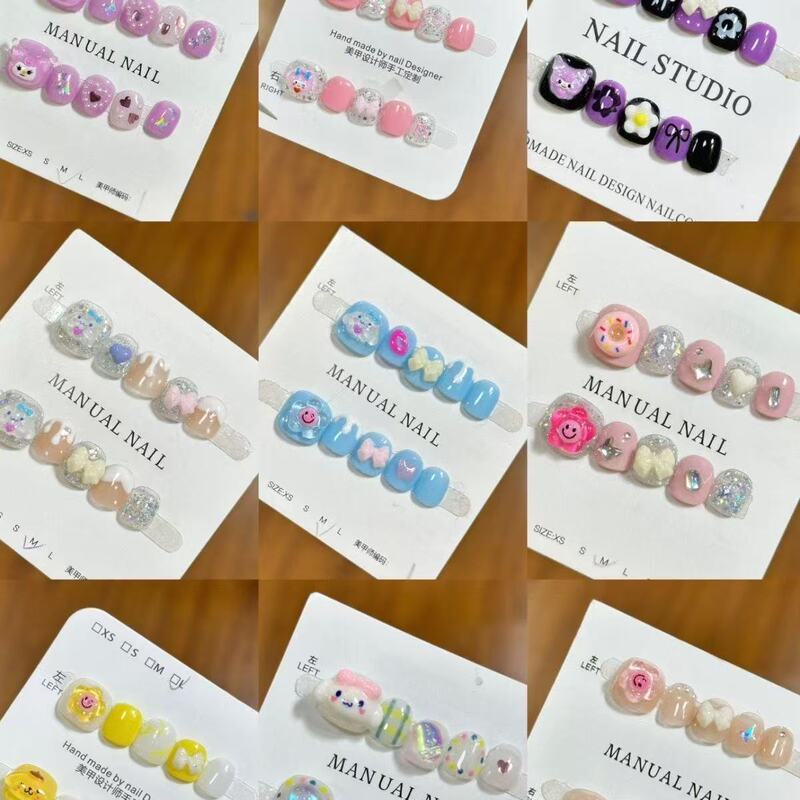 30! New Cute Cartoon Nail Art for Kids - Creative, Durable, Handmade Wearable Nails for Wholesale