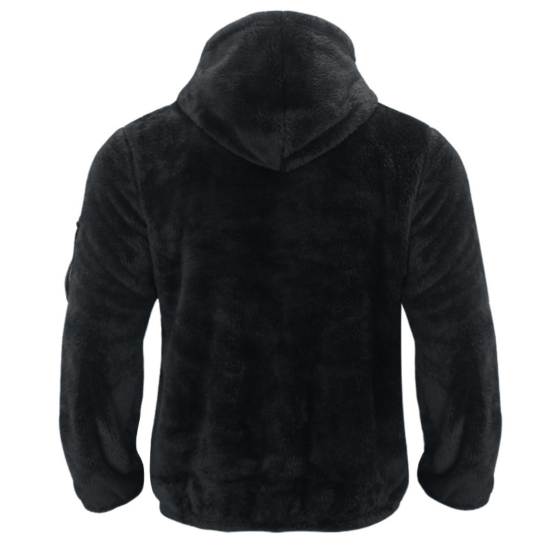 Men's Hooded Jacket Double Sided Arctic Velvet Warm Autumn Winter_voghion.com