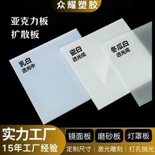 乳白色亚克力板透明有机玻璃磨砂灯罩扩散板瓷白奶白灯光倒影面板
