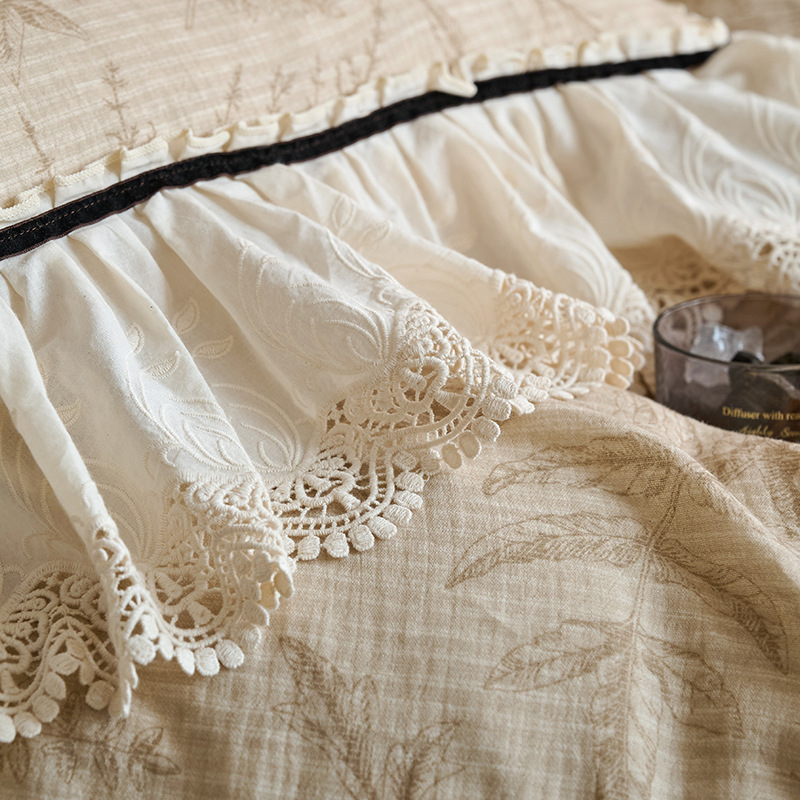 Capa de edredão vintage estilo boho em algodão amassado_voghion.com