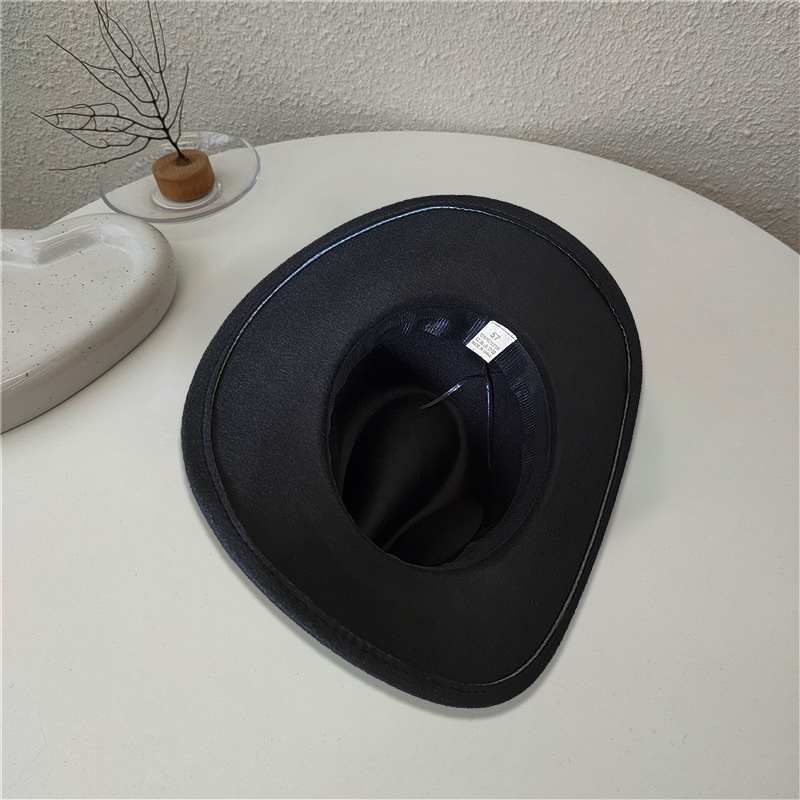 Sombrero Jazz de Lana con Ala Ancha para Hombre Ajustable Térmico para Otoño e Invierno image 5