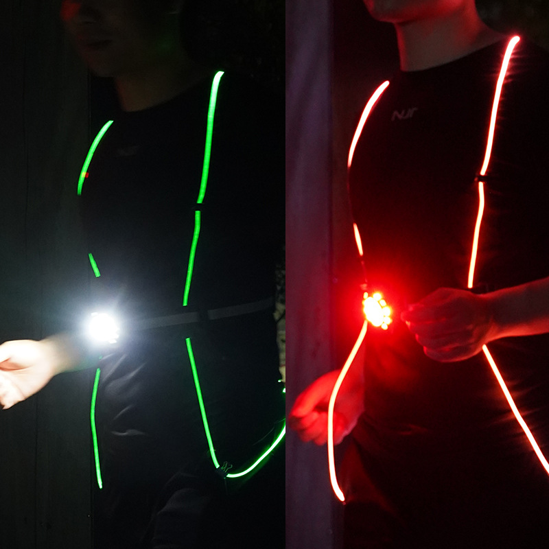 Nuevo LED noche corriendo deportes al aire libre portátil de carga USB larga resistencia brillante impermeable
