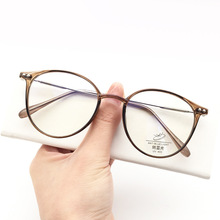 新款圆形TR90防蓝光平光镜女大框圆近视眼镜框男大气简约眼镜架