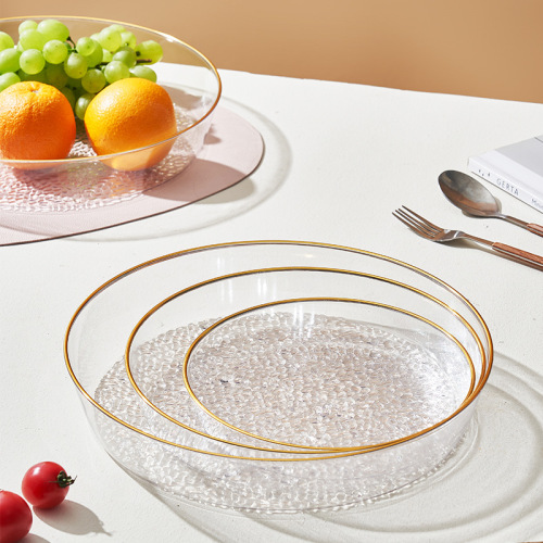 Phnom Penh Creative Lead-Free Plastic Plate PET European Western Food Plate Tray Round Fruit Plate Dried Fruit Plate Manufacturer Wholesale