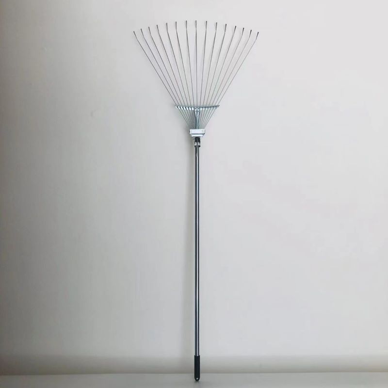 厂家直销1012-15齿钢丝伸缩草耙 铁锁扣 园林草耙 落叶耙 铁耙 园