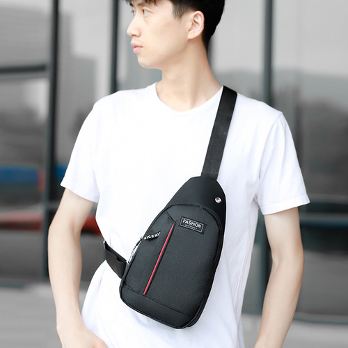 Men's Large Capacity Chest Bag Fashion Simple Single Shoulder Bag  New Oxford Cloth Trendy Casual Crossbody Bag Wholesale