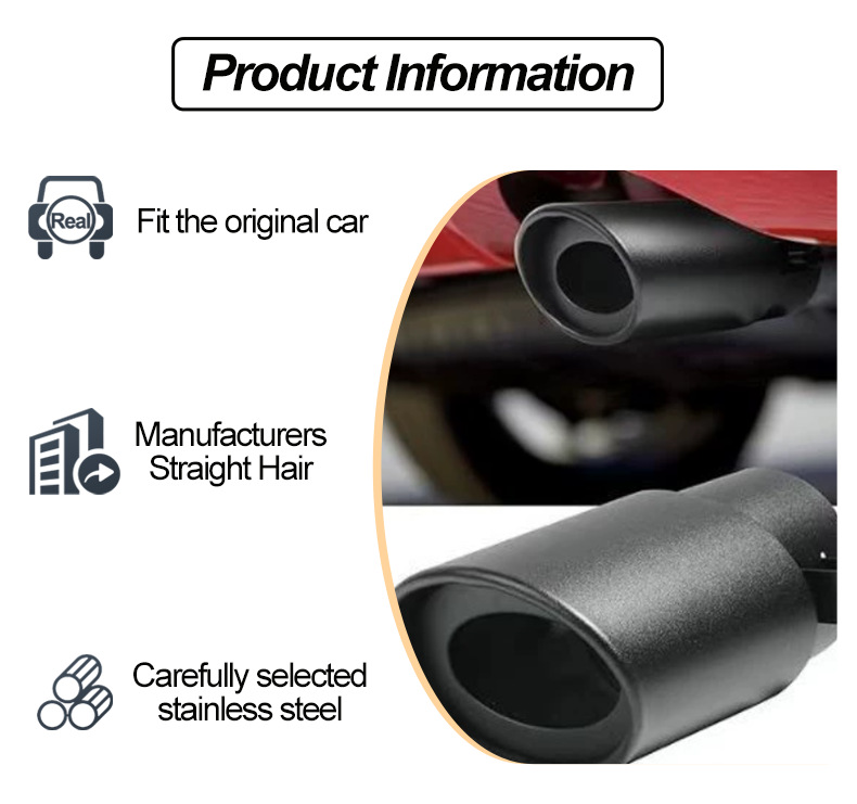 Suitable for Original Car Tail Pipe 5.2-5.8cm Diameter Fengfan New Sunshine Rena Car Exhaust Pipe Frosted Tail Pipe
