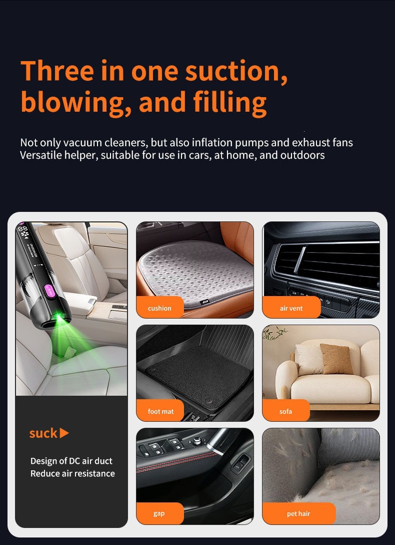New Car Vacuum Cleaner, Multifunctional, Powerful, Wireless, Super Suction, Handheld, Small, Household, High Power