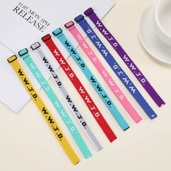 Cross-border WWJD Jacquard Wrist Band European and American Unisex Adjustable Sports Hand Rope Polyester Letter Wrist
