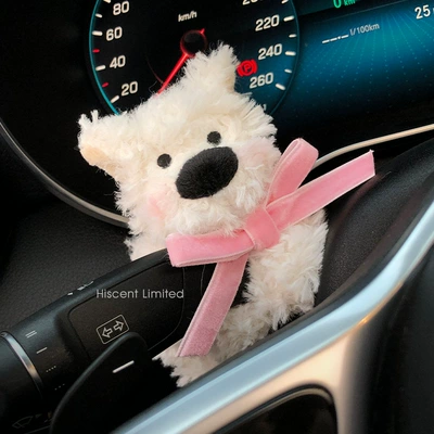 Dashboard Screen Decoration, Car — Car ornaments - pink-bow-tie-west-highland-waist-style-no-blush