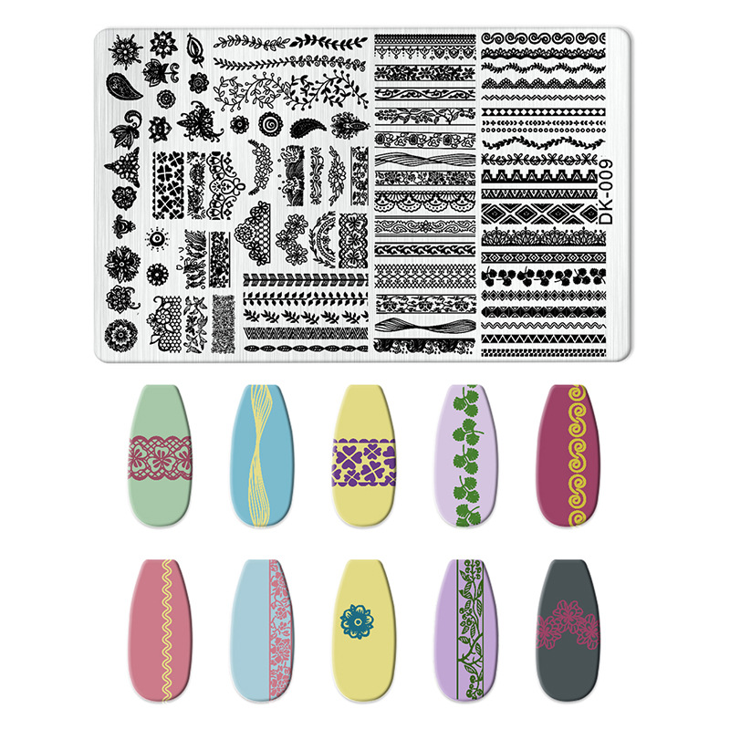 Cross-Border Printing Templates for Nail Art, Rectangular Plates for Painting, New Designs in Stock, Wholesale Accessories in Multiple Colors