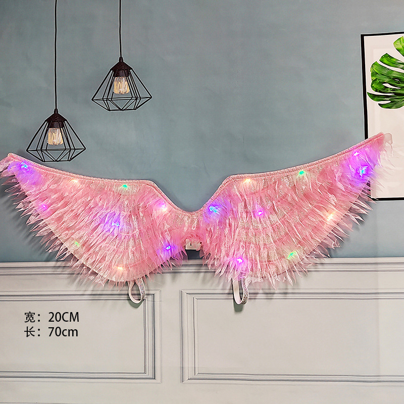 Alas de tela de hadas de neón rosa