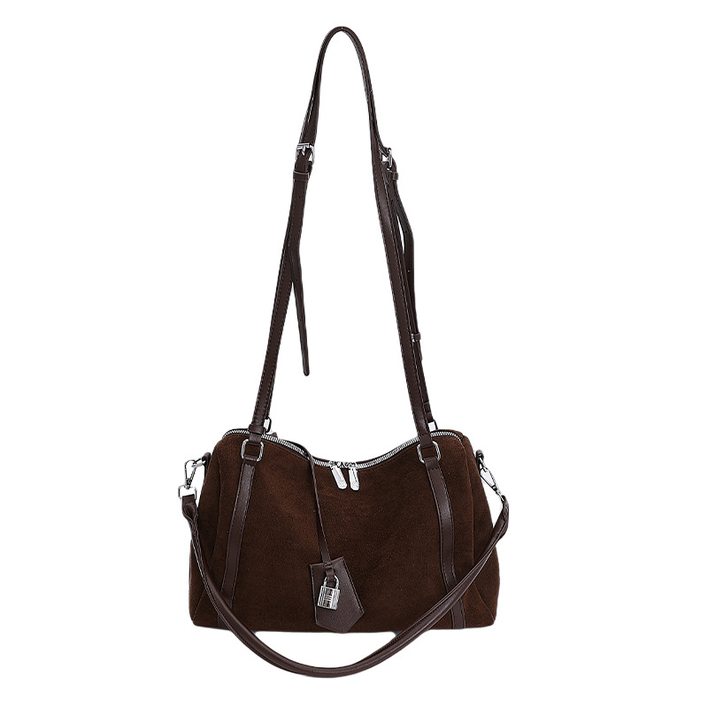 Bolsa de almohada portátil retro esmerilada de gran capacidad para mujeres 2025 nuevo invierno versátil bolso de hombro bolso de viaje