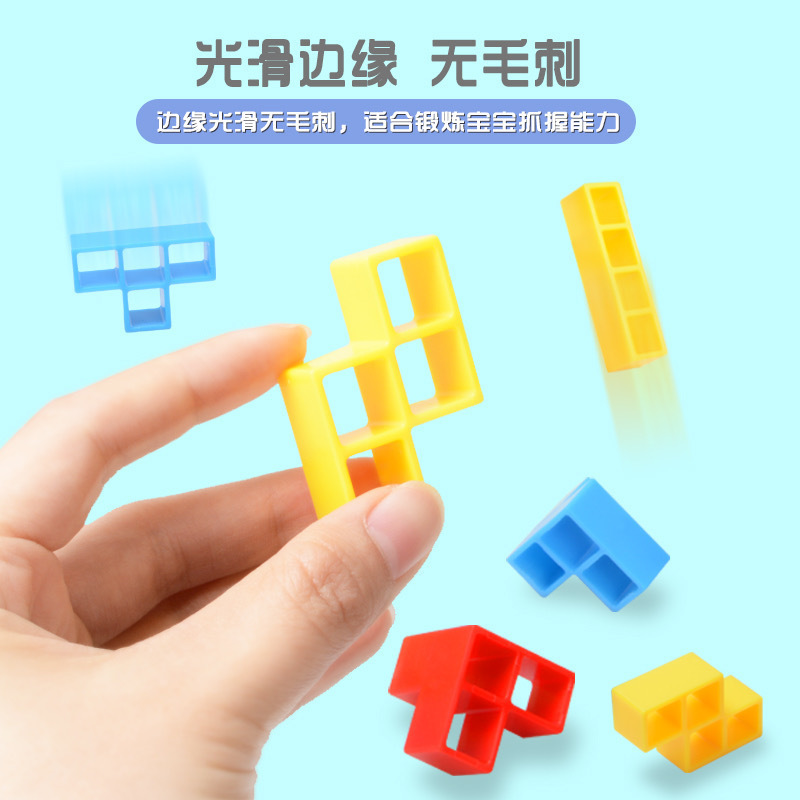 Transfronterizos apilados altos bloques de construcción rusos apilados juegos de equilibrio de música swing niños concentración juguetes de mesa image 4