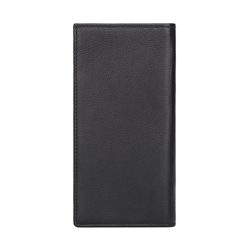 New men's wallet long multi-card leather wallet large-capacity card bag men's simple light paragraph money clip card holder_voghion.com