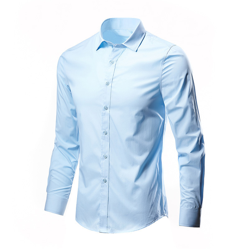 Camisa blanca de manga larga para hombres sin planchar ropa formal de negocios Delgado estilo coreano trabajo profesional camisa de traje casual blanca para hombres