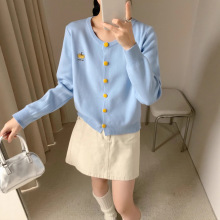 秋季女款2025年新款秋装女士灰色针织毛衣开衫外套女高级感上衣