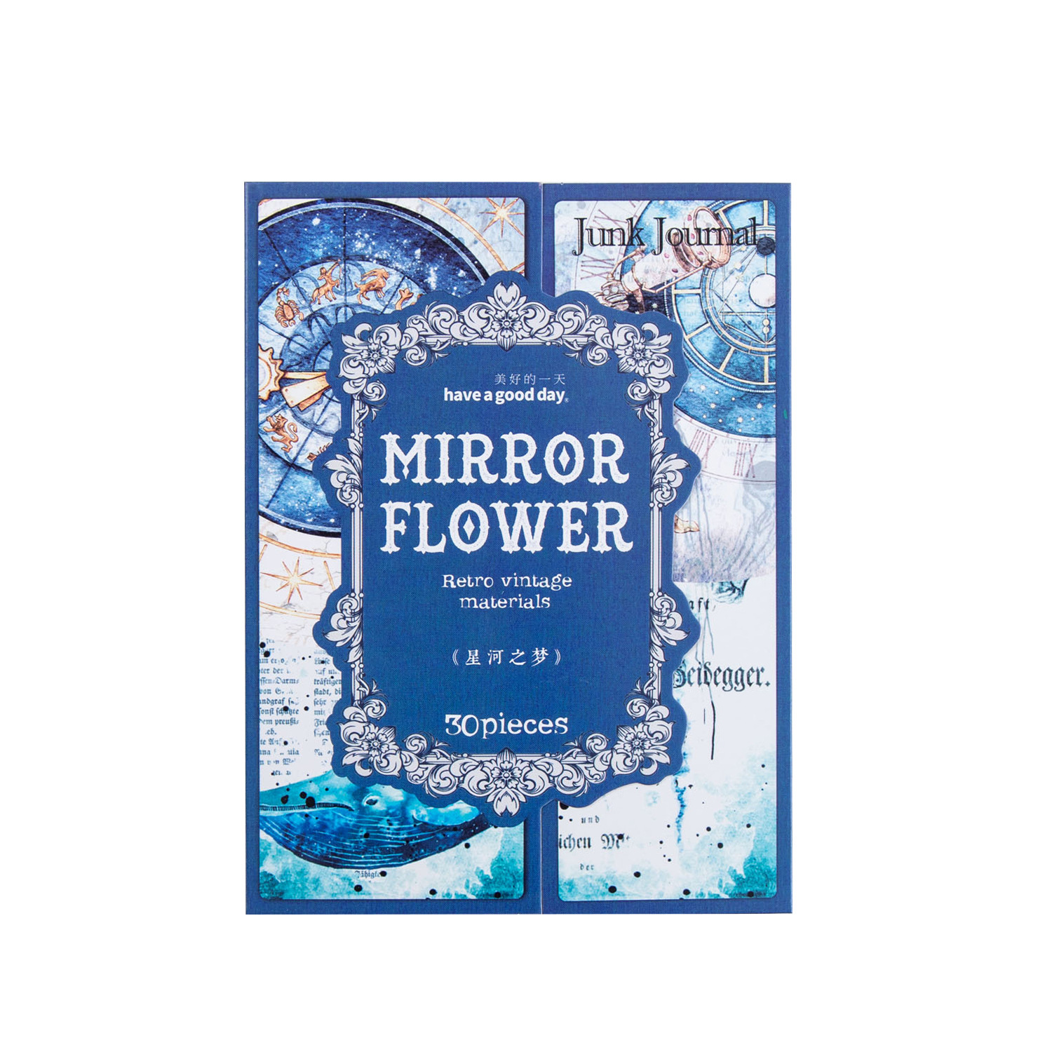 Hermoso día material espejo flor borde serie retro arte diario DIY decoración base 30 unidades 6 modelos