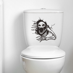 新款萬聖節破洞骷髏人衛生間浴室馬桶貼家居裝飾牆貼自粘批發跨境