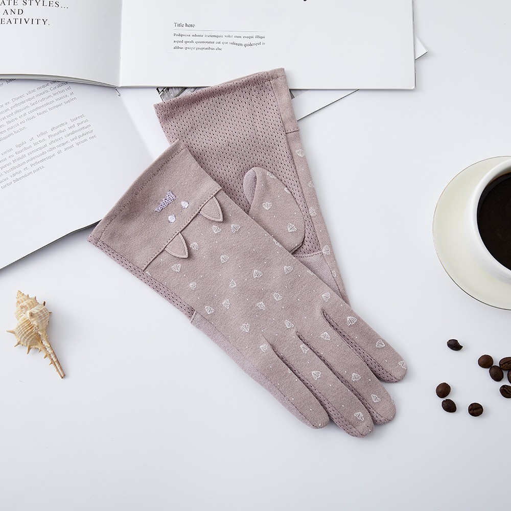 Guantes de protección solar para mujer nueva primavera y verano conducción estilo coreano encaje arco montar antideslizante guantes de pantalla táctil delgada