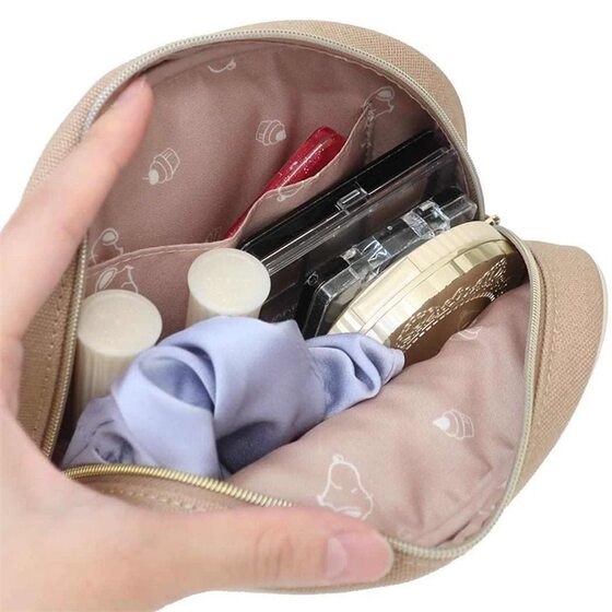 Japanese Snoopy Plush Embroidery Cosmetic Bag Cartoon Cute Shell Bag Large Capacity Hand Storage Bag