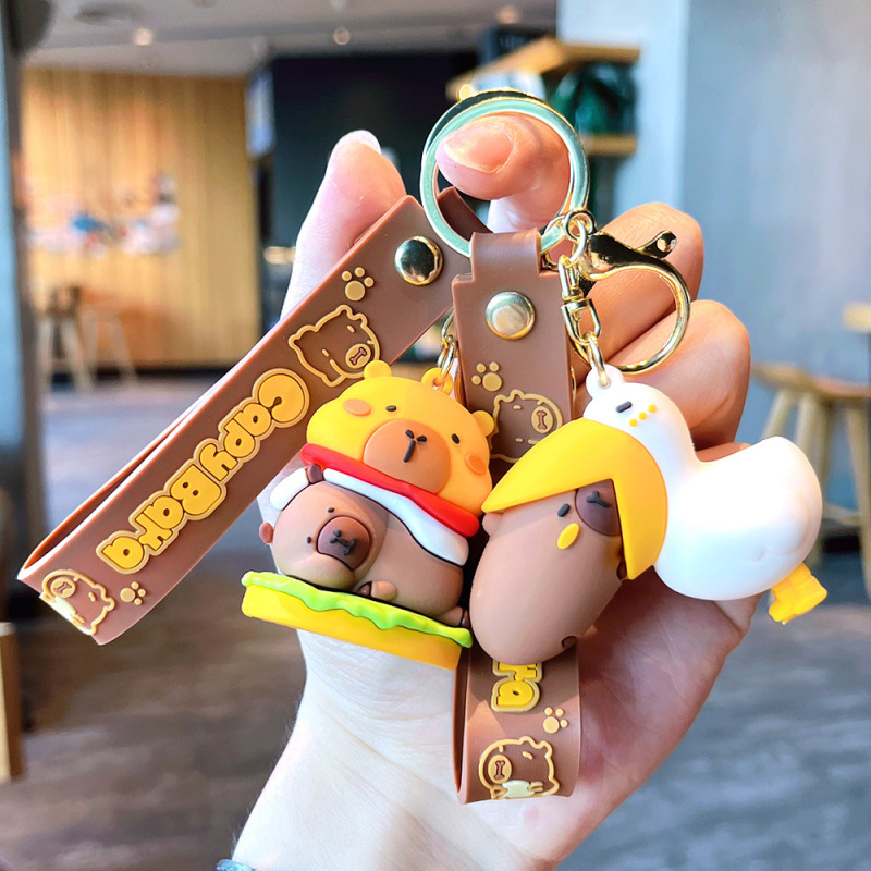 漫画カピバラカピバラキーホルダーペンダントクリエイティブかわいい人形カップル車のペンダント小さなギフト卸売|undefined