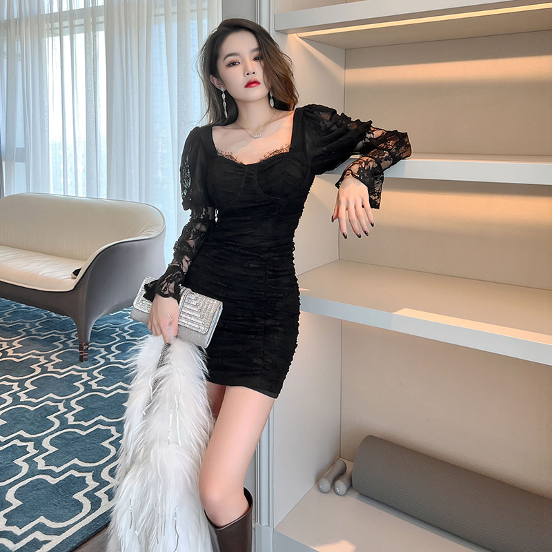 (Mới) Mã B6955 Giá 1120K: Váy Đầm Liền Thân Nữ Chdc Dáng Ôm Body Gợi Cảm Sexy Hàng Mùa Xuân Thu Đông Thời Trang Nữ Chất Liệu Ren G04 Sản Phẩm Mới, (Miễn Phí Vận Chuyển Toàn Quốc).