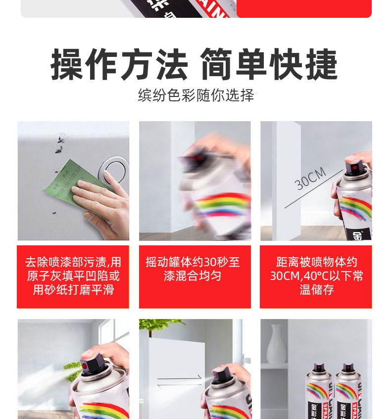 Hand-Cranked Automatic Spray Paint, Whole Box, Metal Anti-Rust, Car Scratch Repair Paint, Graffiti, Black and White Hand Spray Paint