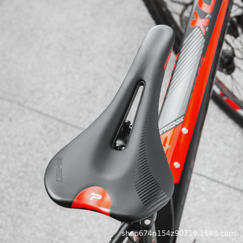 PROMEND bicicleta cojín bicicleta de carretera hueco memoria esponja cuero sillín equipo de viaje transfronterizo