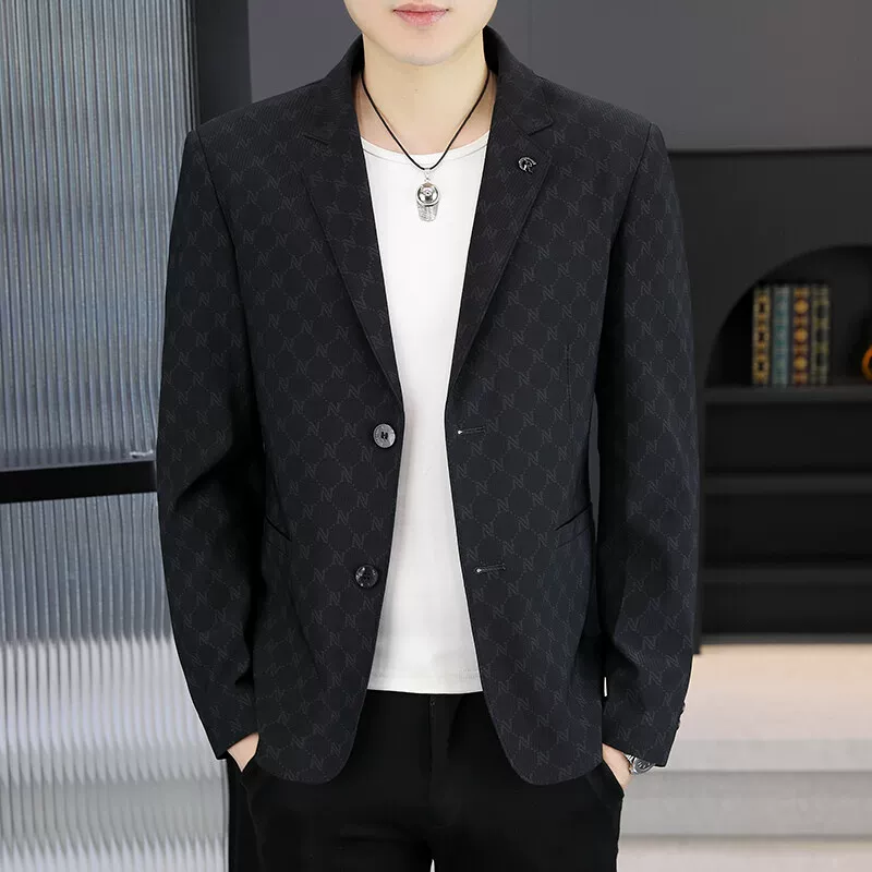 Spring jacket, black set, trend of season, slim fit